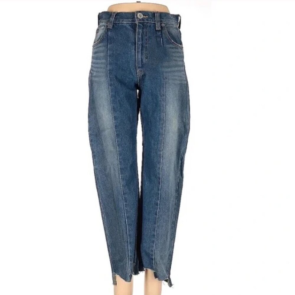 Moussy Step Hem Front Pleat Crop Jeans size 25 - Picture 3 of 7